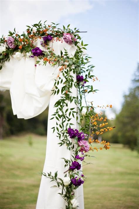 Purple And Greenery Wedding Arch Decorations Emmalovesweddings