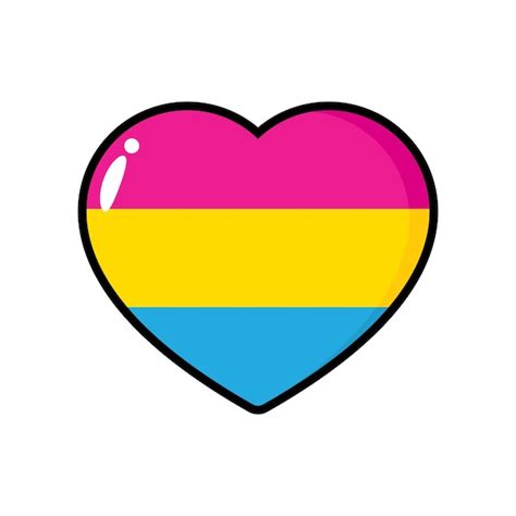 Premium Vector Pink Yellow And Blue Colored Heart Icon As The Colors Of The Pansexual Flag