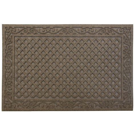 Trafficmaster Textures Iron Lattice Walnut 24 In X 36 In Door Mat 60