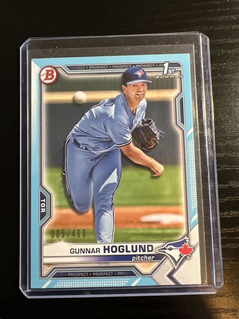 Gunnar Hoglund 2021 Bowman Draft Sky Blue Parallel 005499 1st Bd 78 Ebay