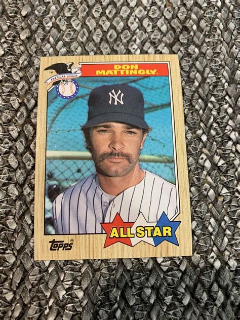 Topps Don Mattingly All Star Error Card Double Mustache And Period