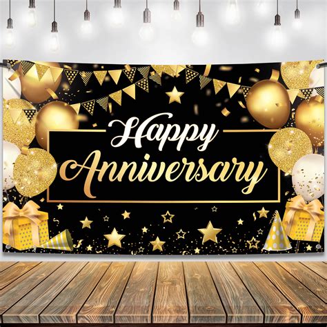 Buy Katchon Black And Gold Happy Anniversary Banner Xtralarge X