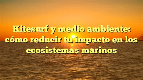 Kitesurf y medio ambiente cómo reducir tu impacto en los ecosistemas