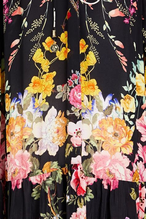 Camilla Gathered Floral Print Silk Crepe Maxi Dress The Outnet