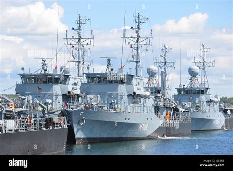 Germany Schleswig Holstein Kiel Naval Base Naval Ships Stock