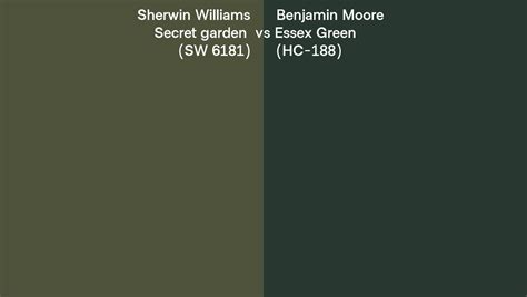 Sherwin Williams Secret Garden Sw Vs Benjamin Moore Essex Green