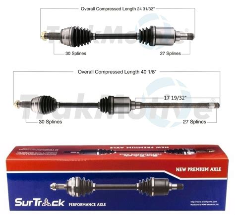 SurTrack Pair Set Of 2 Front CV Axle Shafts For BMW E70 E71 F16 F85 F86