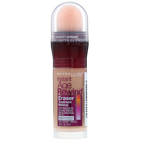 Maybelline Instant Age Rewind Eraser Treatment Makeup 220 Sandy Beige 0 68 Fl Oz 20 Ml