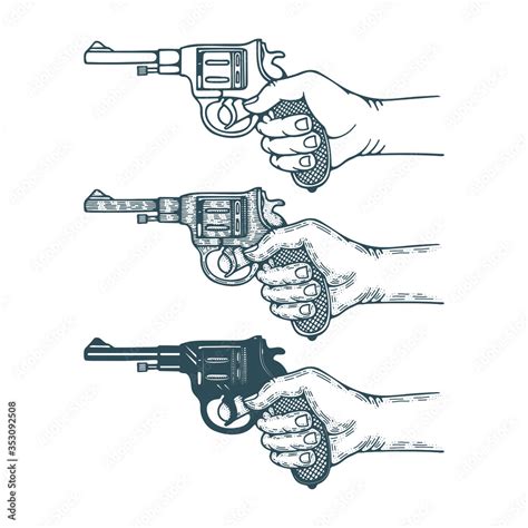 Hand Holding Gun Drawing