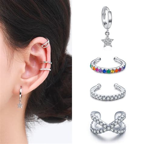 Modian Manchette d oreille en argent regardé 925 pour femme arc en