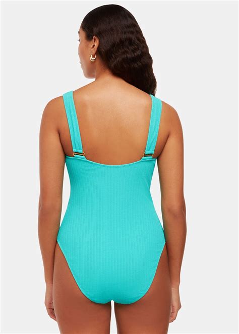 Turquoise Square Neck Swimsuit Whistles Whistles Us