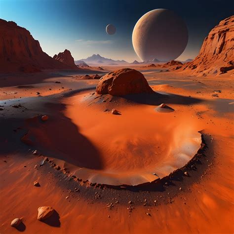 Premium Photo A Beautiful Mars With Brown Soil Creating Ai Generated