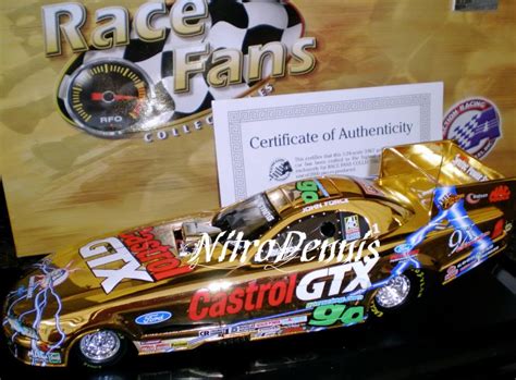 Nhra John Force 124 Diecast 9x Gold Funny Car Signed Ernnieg