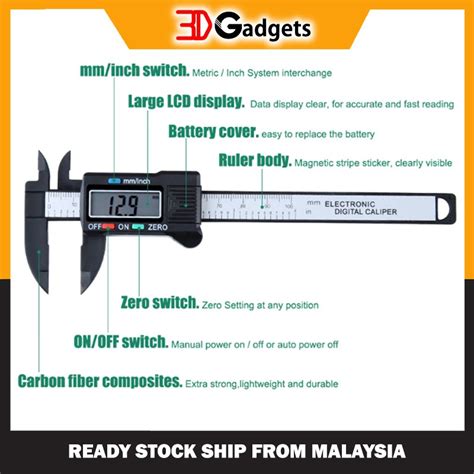 D Gadgets Malaysia Carbon Fiber Composite Digital Caliper