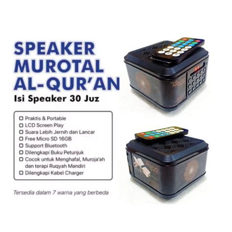 Jual Hitam Speaker Hafalan Alquran 30juz Ada Tombol Repeat Bisa Di