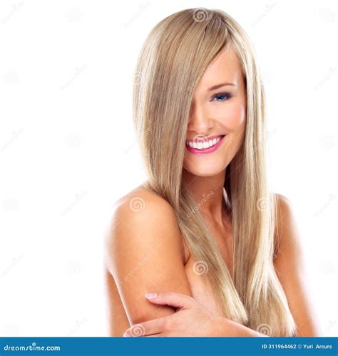 Hair Beauty And Portrait Of Naked Woman In Studio Happy With Cosmetics Shampoo Or Results