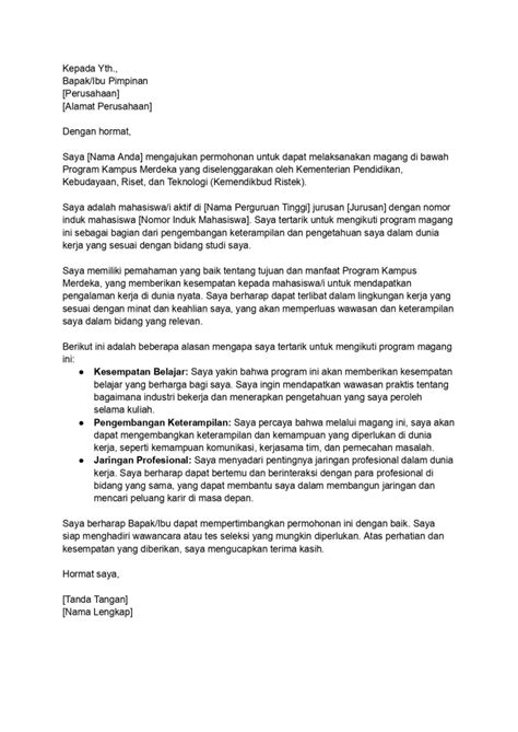 Contoh Surat Lamaran Kerja Magang Yang Dapat Menarik Perhatian Recruiter