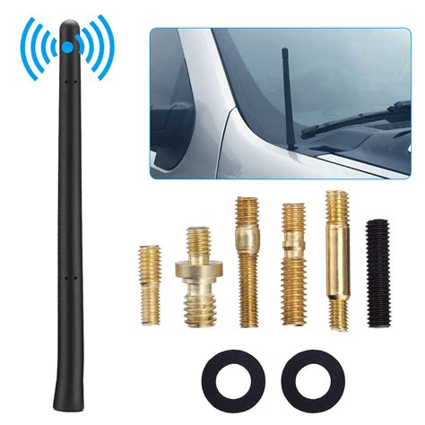 Short Black Antenna Mast Radio Am Fm For Chevy Silverado Gmc Sierra