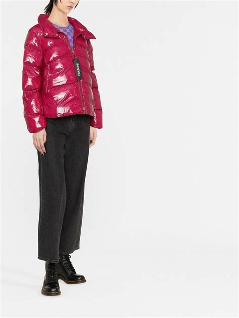 PINKO High Shine Quilted Jacket Farfetch