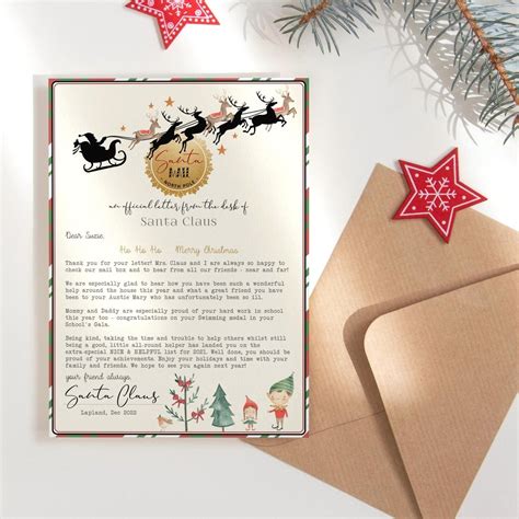 Free Printable Letter From Santa Claus Template