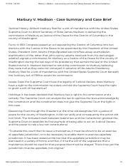 Marbury V Madison Case Summary And Case Brief Pdf Pm