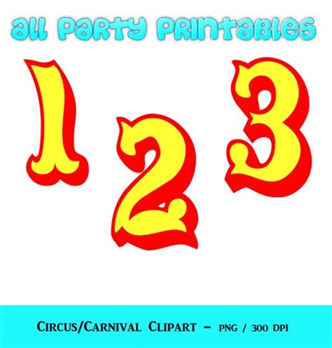 Circus Numbers Clipart Carnival Numbers Clipart Circus Fonts, Carnival ...