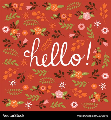 Hello card design Royalty Free Vector Image - VectorStock