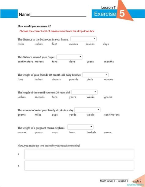 Lesson 7 Exercise 5 Pg 47 48 Interactive Worksheet Topworksheets