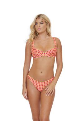 PQ Swim Gingham Basic Ruched Bikini Bottom