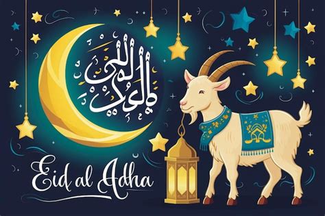 Eid Al Adha Mubarak Islamischer Hintergrund Mit Moschee Illustration