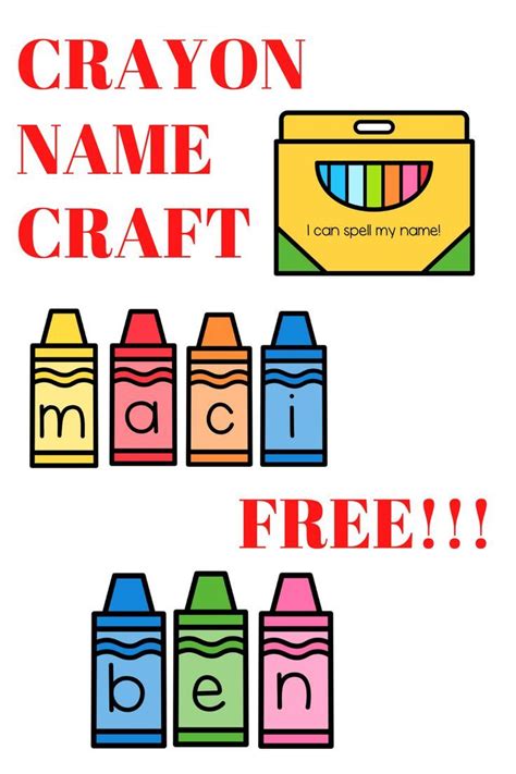 In Today S Blog Post I Am Sharing A Free Crayon Box Name Craft That