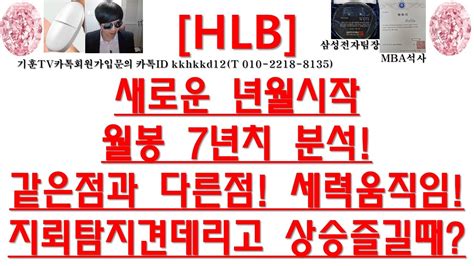 주식투자 Hlb새로운 년월시작월봉 7년치 분석같은점과 다른점 세력움직임지뢰탐지견데리고 상승즐길때 Youtube