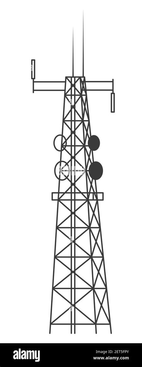 Transmission cellular tower. Mobile and radio communications tower with ...