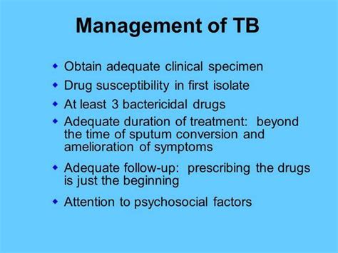 Management Of Tuberculosis Tuberculosis AntiinfectiveMeds