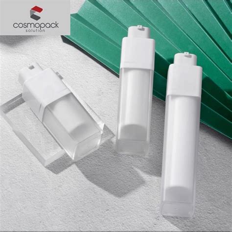 Ml Twist Airless Square Frosted Bottle White Pb Cosmopack