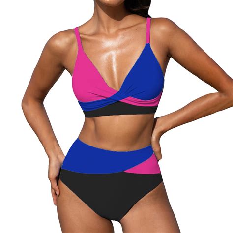Xuapaodt Inc Womens High Waisted Bikini Sets Two Piece Swimsuits Color