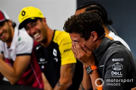 Lando Norris Mclaren And Daniel Ricciardo Renault F1 Team Laughing In