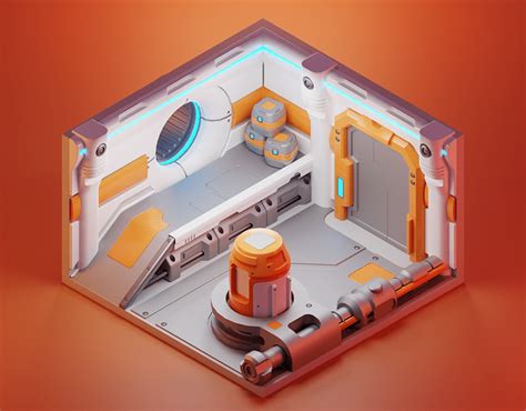 Isometric Rooms Behance Behance