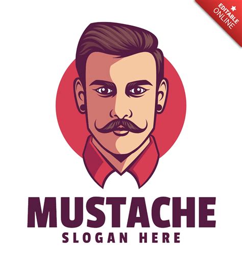 Plantilla de diseño de logotipo de bigote Modelo de diseño gratuita