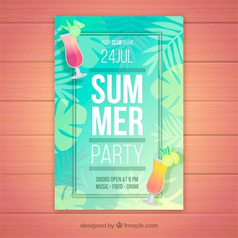 Cartel De Fiesta De Verano Vector Gratis