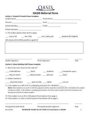 Fillable Online SMALL GROUP COUNSELING PARENT REFERRAL FORM Fax Email