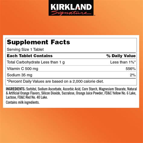 Viên Nhai Vitamin C 500mg Kirkland Signature 500 Viên