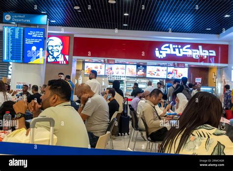 Kfc Restaurant Dubai Airport Food Court Airport Dubai Stock Photo Alamy