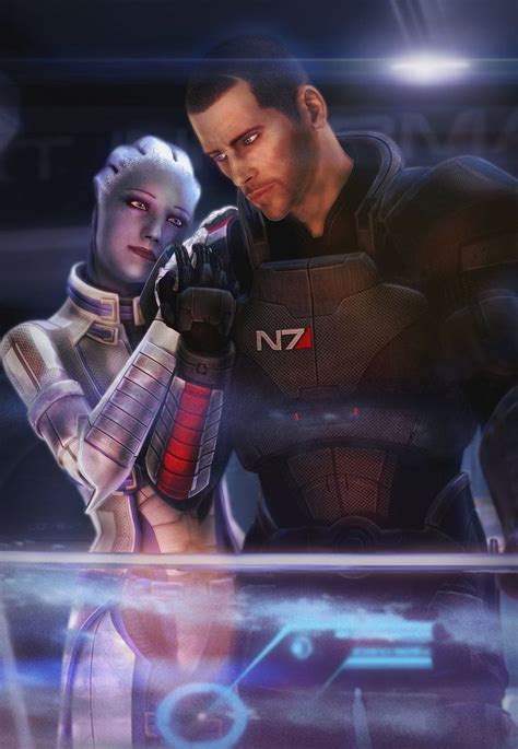 Liara And Male Shepard By Brinx Ii On Deviantart Mass Effect Funny