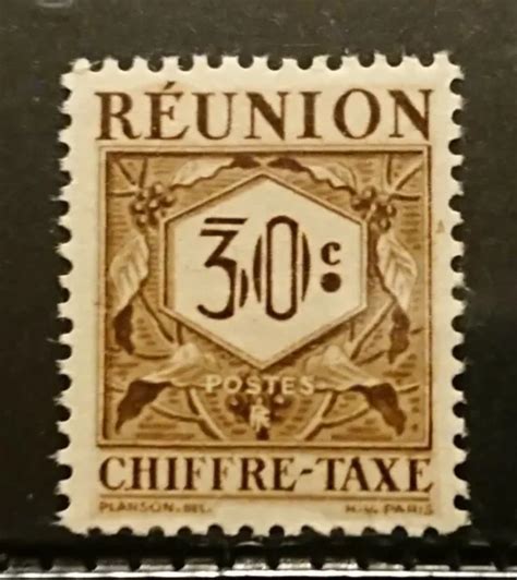 RÉUNION COLONIE FRANÇAISE Timbre Taxe N 27 Neuf 1947 EUR 1 00