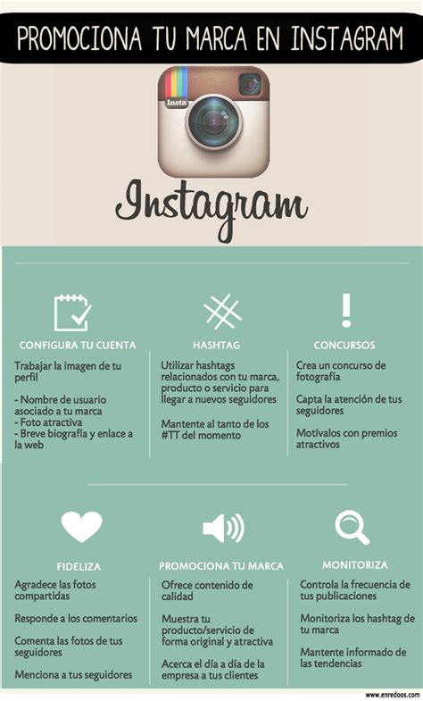 Promociona Tu Marca En Instagram Infografia Infographic Marketing Socialmedia Tics Y Formación