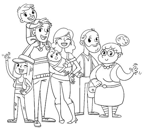 Coloriage Famille 5 télécharger et imprimer gratuit sur