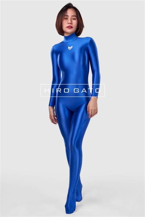 Hiro Gato Satin Spandex Silk Catsuit Blue Burning Suit Rave Etsy