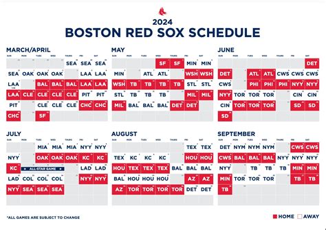 Boston Red Sox 2024 Schedule Printable - Daisi Edeline