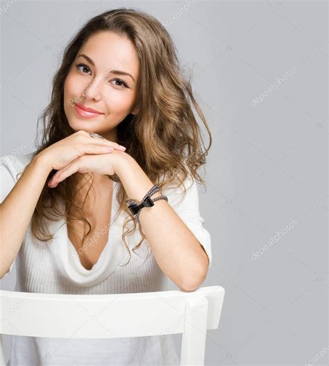 Friendly Pensive Brunette Beauty Stock Photo By Envivo